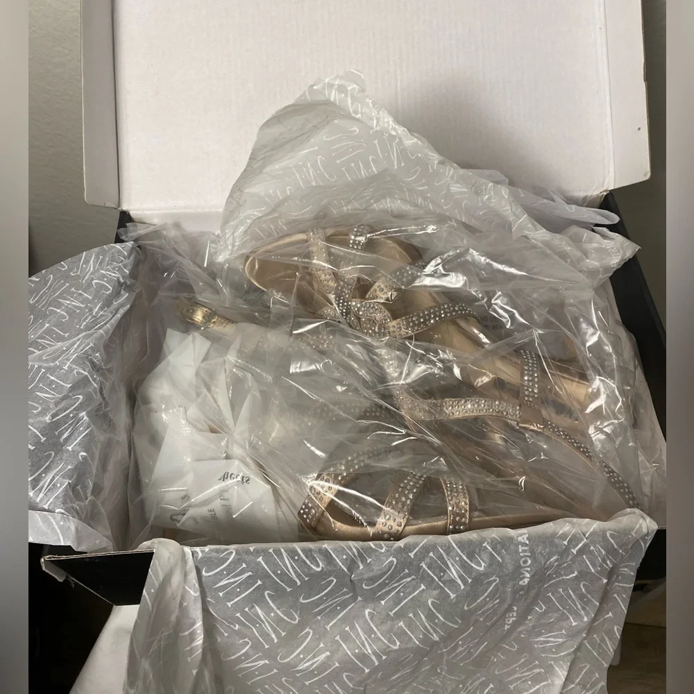 INC Sparkling Rhinestone Strappy Heels Size 9.5 Brand New in Box
